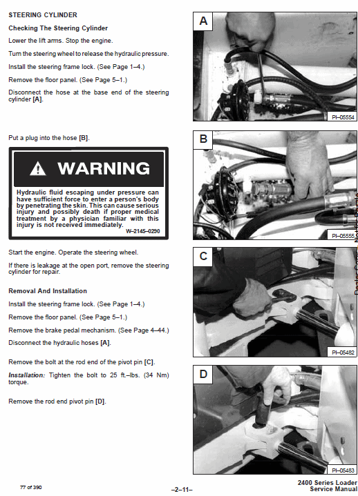 Bobcat 2400 Loader Service Manual Workshop Guide