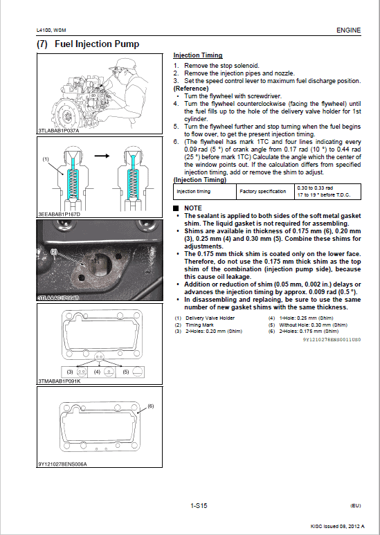 Kubota L4100 Tractor Service Manual