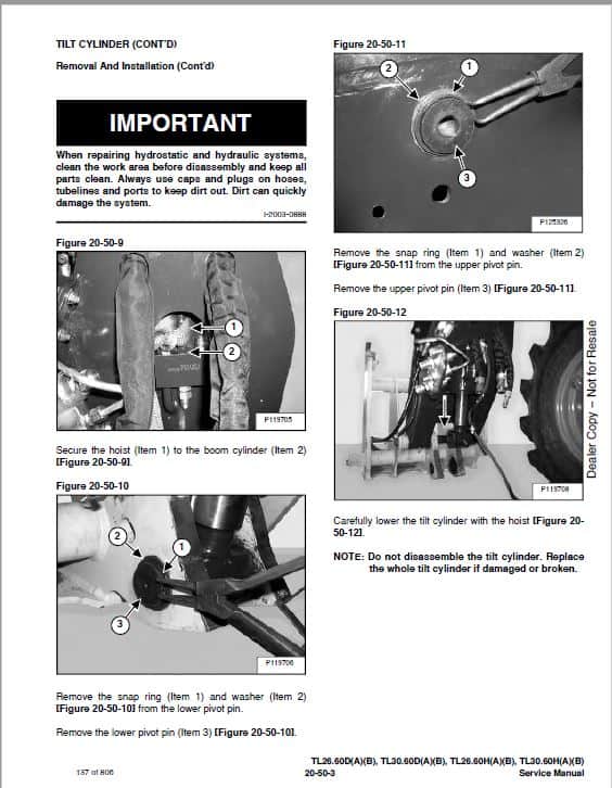 Bobcat TL26.60, TL30.60 versaHANDLER Telescopic Service Repair Manual