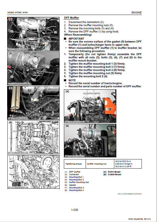 Kubota M6060, M7060 Tractor Service Manual