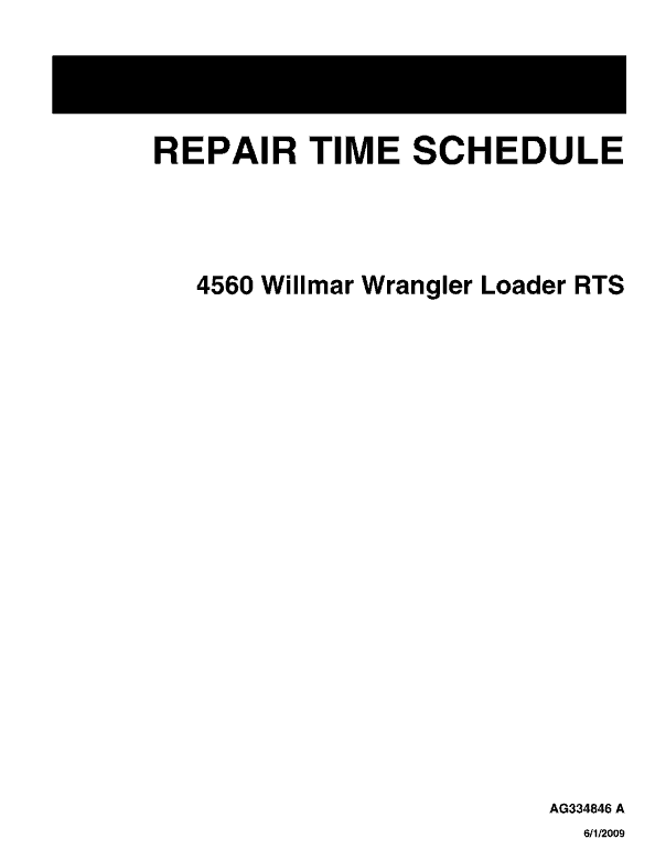 Willmar 4560 Wrangler Loader Service Manual Workshop Guide