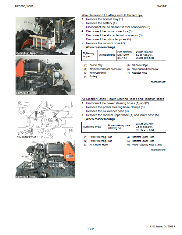 Kubota ME5700 Tractor Workshop Service Manual
