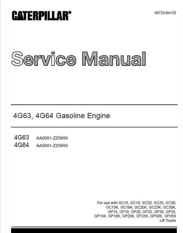 CAT GP15K, GP18K, GP20K, GP25K, GP30K, GP35K Forklift Service Manual