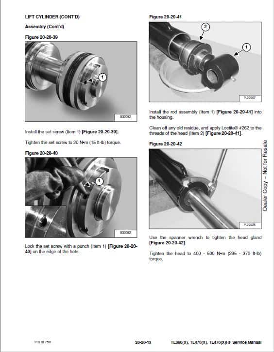 Bobcat TL360, TL360X, TL470, TL470X, TL470HF, TL470XHF Telescopic Service Repair Manual
