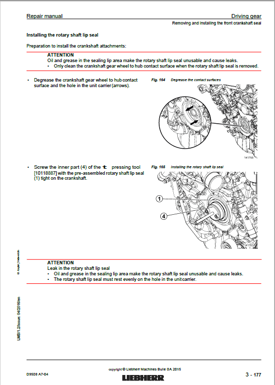 Liebherr D9508 A7-04 Engine Service Manual