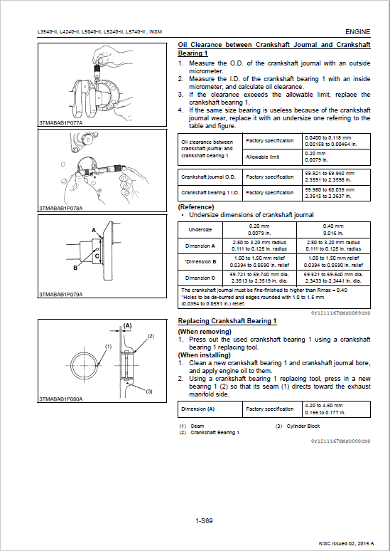 Kubota L3540-II, L4240-II, L5040-II, L5240-II, L5740-II Tractor Service Manual