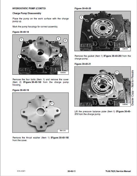 Bobcat TL38.70, TL38.70X versaHANDLER Telescopic Service Repair Manual