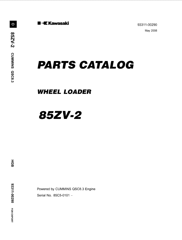 Kawasaki 85ZV-2 Wheel Loader Service Manual