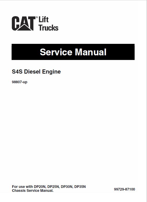 CAT DP25N, DP30N, DP35N Forklift Lift Truck Service Manual
