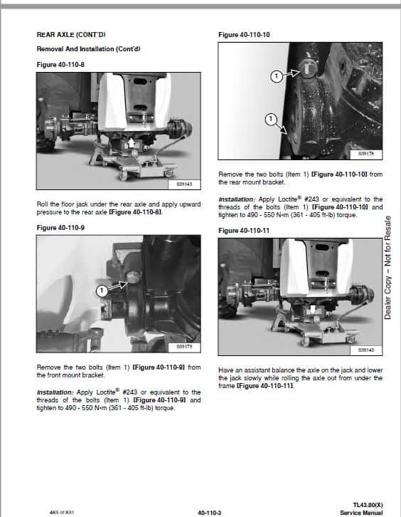 Bobcat TL43.80, TL43.80X, TL43.80X2 versaHANDLER Telescopic Service Repair Manual