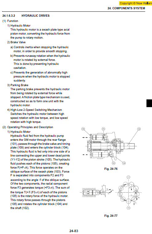 New Holland E135BSR Excavator Service Manual Workshop Guide