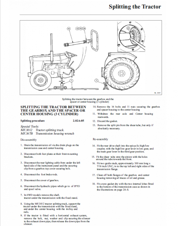 Massey Ferguson 431, 461 Tractors Service Manual Workshop Guide
