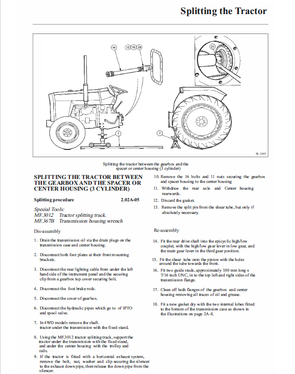Massey Ferguson 431, 461 Tractors Service Manual Workshop Guide
