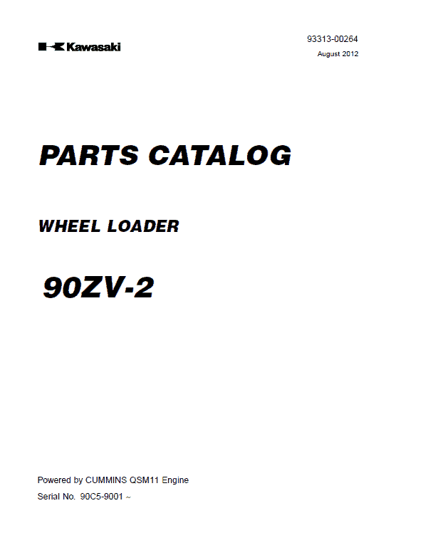Kawasaki 90ZV-2 Wheel Loader Service Manual