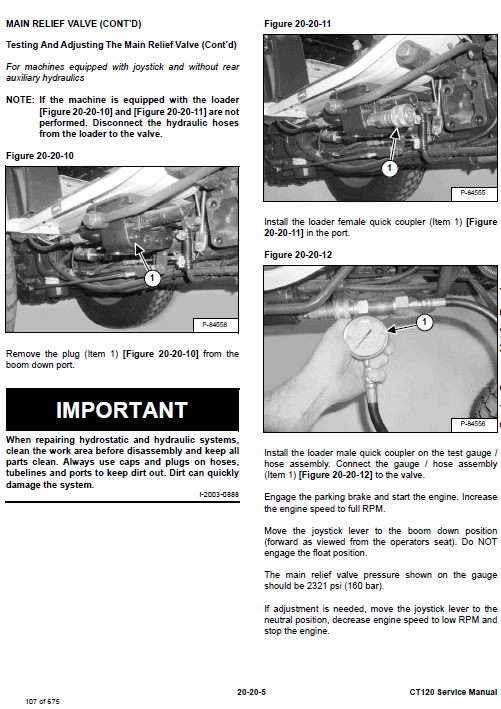 Bobcat CT120 Compact Tractor Service Manual Workshop Guide