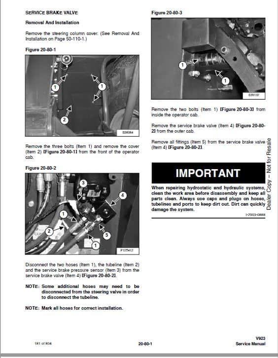 Bobcat V923 versaHANDLER Telescopic Service Repair Manual