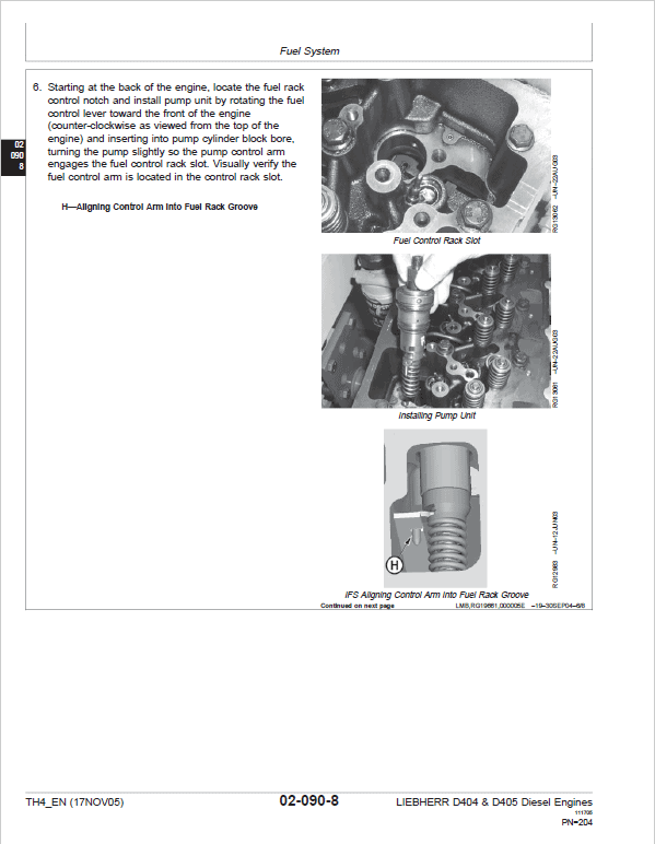 Liebherr D404 TH4, D405 TH4 Engine Service Manual
