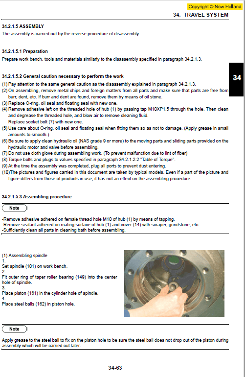 New Holland E225BSR Tier 3 Excavator Service Manual Workshop Guide
