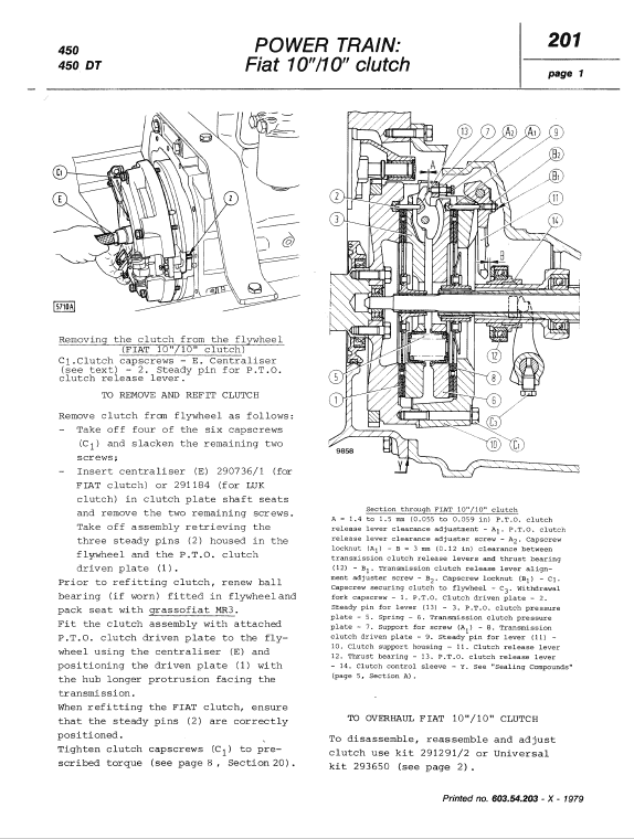 Fiat 450, 450DT Tractor Workshop Service Manual Workshop Guide