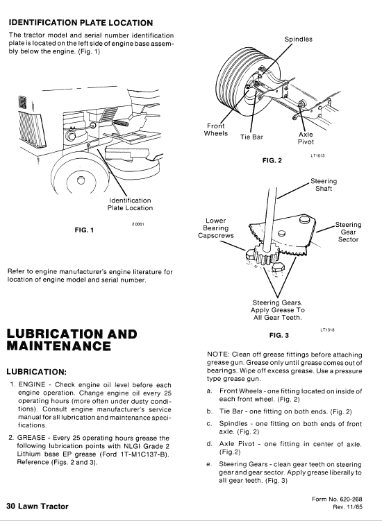 Ford LT8, LT11 Mower Tractor Service Manual Workshop Guide