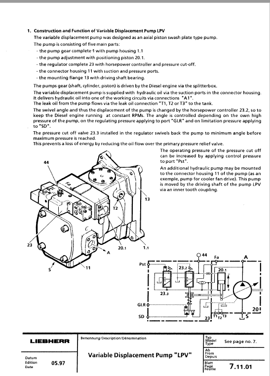 Liebherr R954, R954B, R954C, R964, R964B, R974B Litronic Excavator Service Manual