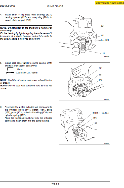 New Holland E265B and E305B Excavator Service Manual Workshop Guide