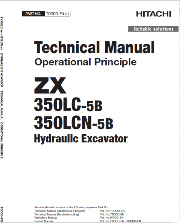Hitachi ZX350LC-5B and ZX350LCN-5B ZAXIS Excavator Service Repair Manual Workshop Guide