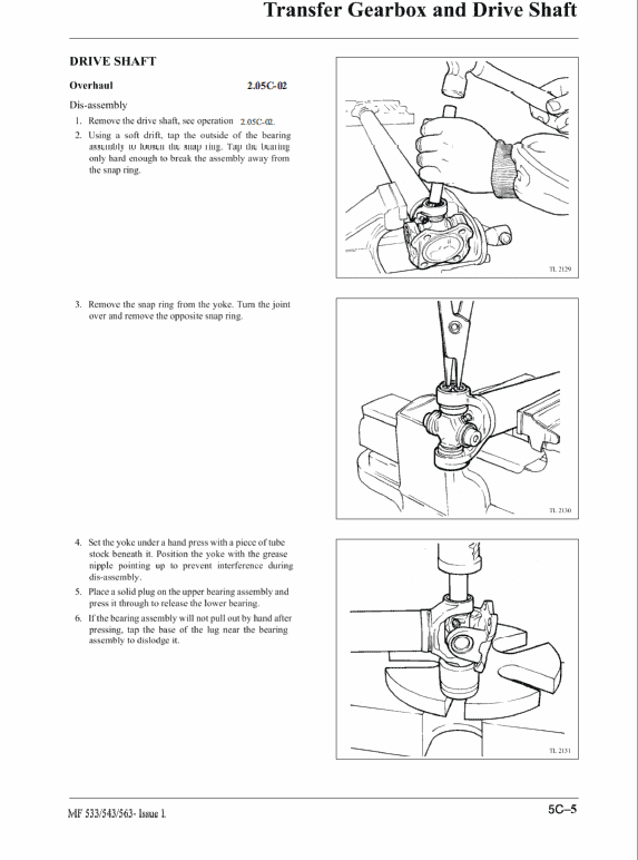 Massey Ferguson 533, 543, 563 Tractor Service Manual Workshop Guide