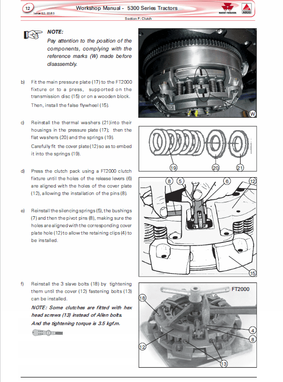 Massey Ferguson 5335, 5340, 5360, 5365 Tractor Service Manual Workshop Guide