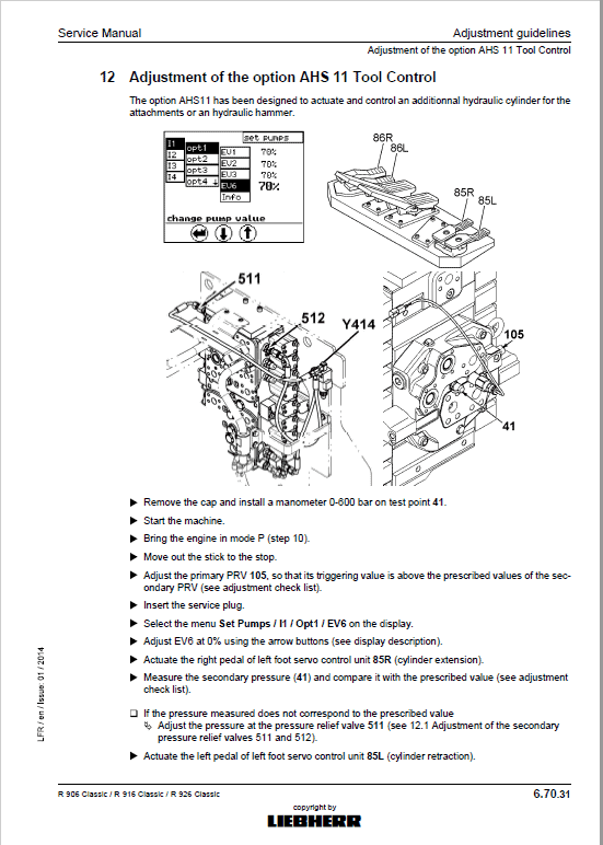 Liebherr R906, R916, R926 Classic & Advance Excavator Service Manual