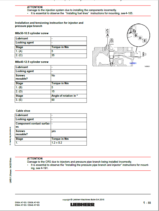 Liebherr D934 A7-03, D936 A7-03, D944 A7-03, D946 A7-03 Engine Service Manual