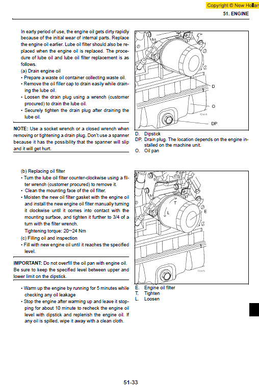 New Holland E40.2SR and E50.2SR Mini Excavator Service Manual Workshop Guide