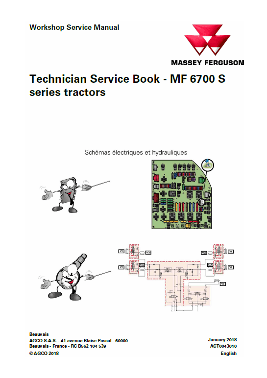 Massey Ferguson 6715S, 6716S, 6718S Tractor Service Manual Workshop Guide