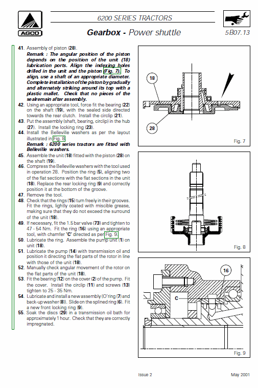 Massey Ferguson 6235, 6245, 6255, 6260 Tractor Service Manual Workshop Guide