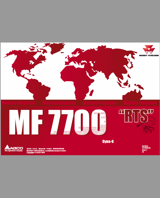 Massey Ferguson 7719, 7720, 7722, 7724, 7726 Tractor Service Manual Workshop Guide