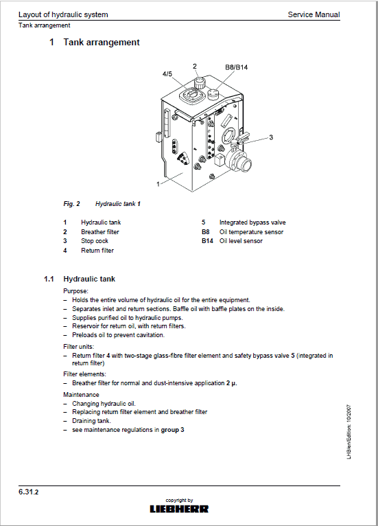 Liebherrr A900C ZW Litronic Tier 3 Excavator Service Manual