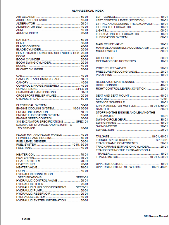 Bobcat 319 Compact Excavator Service Manual Workshop Guide