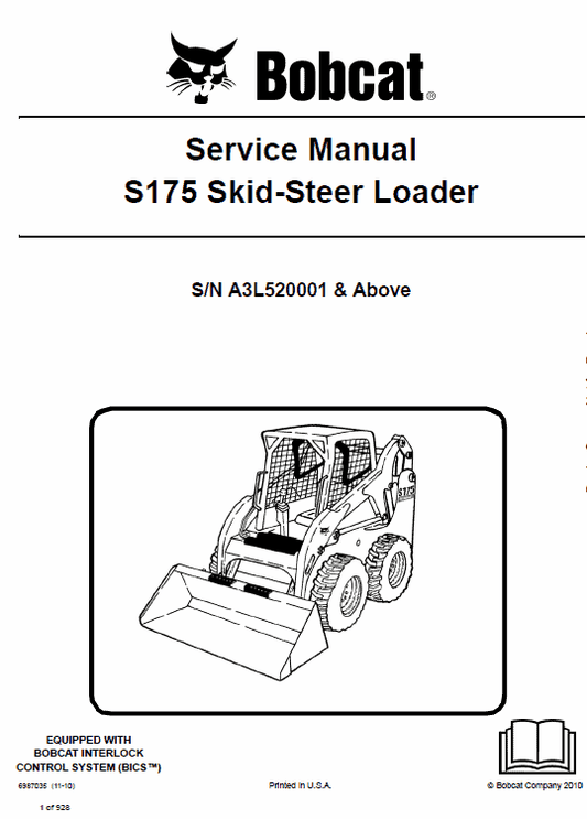 Bobcat S175 Skid-Steer Loader Service Manual Workshop Guide