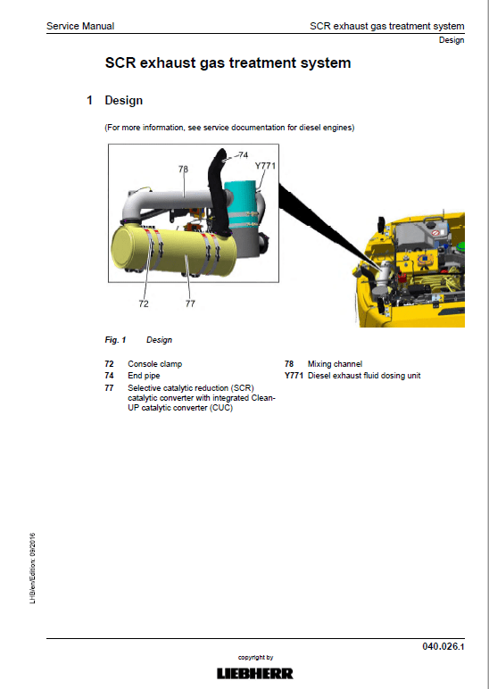 Liebherr A914, A916, A918, A920, A924 Standard Tier 4F Excavator Manual