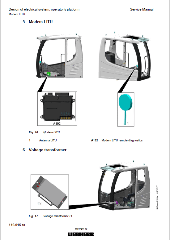 Liebherr LH40C, LH40M, LH50M, LH50MT Tier 4F Excavator Service Manual