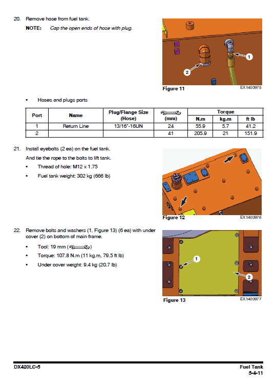 Doosan DX420LC-5 Excavator Service Manual Workshop Guide