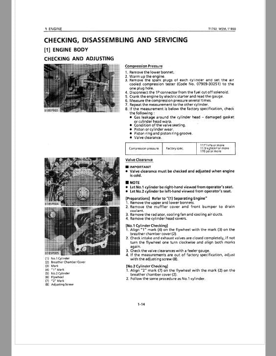 Kubota T1460, T1560, T1760 Lawn Mower Workshop Repair Manual