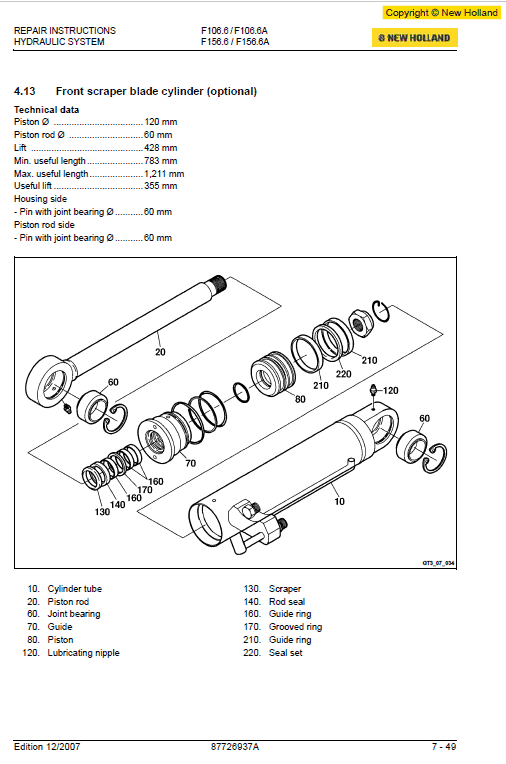 New Holland F106.6 Tier 3 and F156.6 Tier 3 Service Manual Workshop Guide