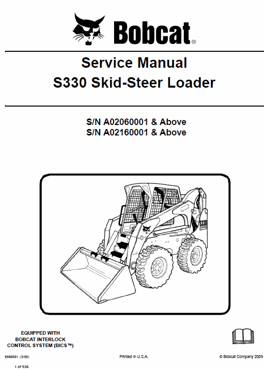 Bobcat S330 Skid-Steer Loader Service Manual Workshop Guide