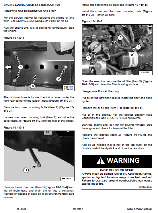 Bobcat S630 Skid-Steer Loader Service Manual Workshop Guide