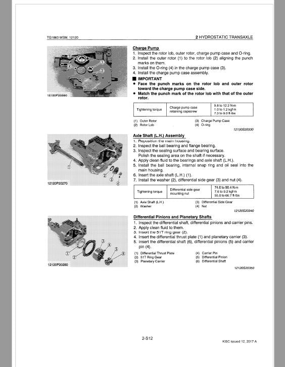 Kubota TG1860, TG1860G Lawn Mower Workshop Repair Manual
