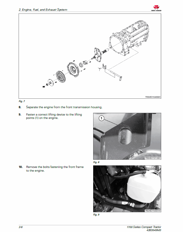 Massey Ferguson 1726E, 1734E, 1739E Tractor Service Manual Workshop Guide