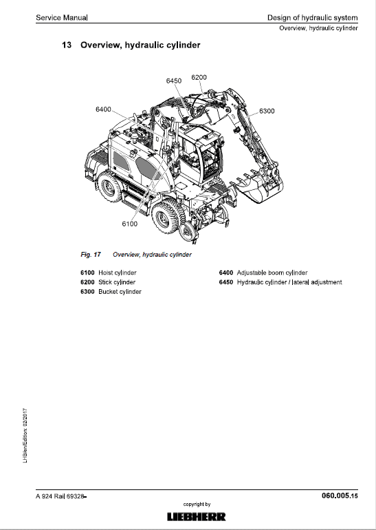 Liebherr A924 Rail Litronic Tier 4i Excavator Service Manual
