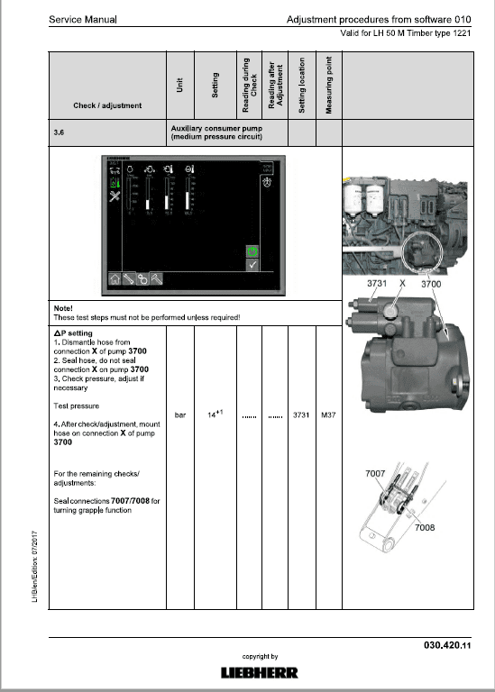 Liebherr LH40M, LH40C, LH50M Timber, LH50M Tier 4i Excavator Service Manual