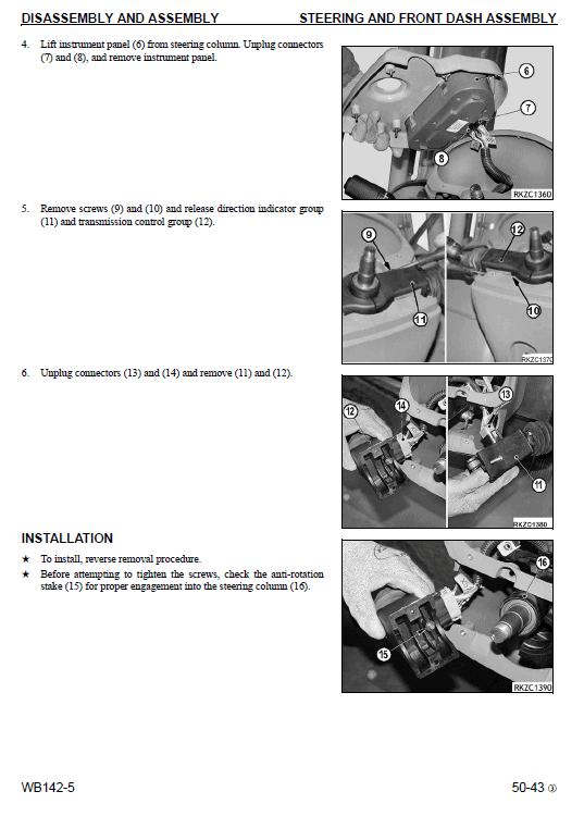 Komatsu WB142-5 Backhoe Loader Service Manual Workshop Guide